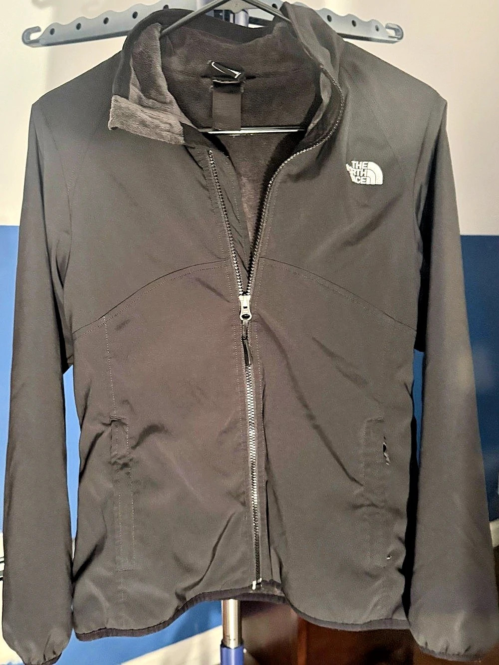 The North Face Kids Youth Black Fleece Lined Softshell Jacket Full Zip